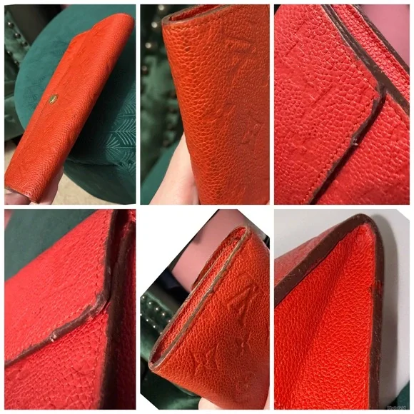 Louis Vuitton AUTHENTIC Monogram Empreinte Curieuse Orient Orange Leather Wallet - Picture 9 of 16